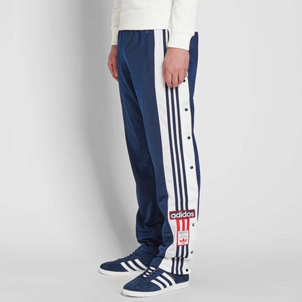 Adidas Originals Adibreak Track Pants Blue White Stripe Snap Retro Small